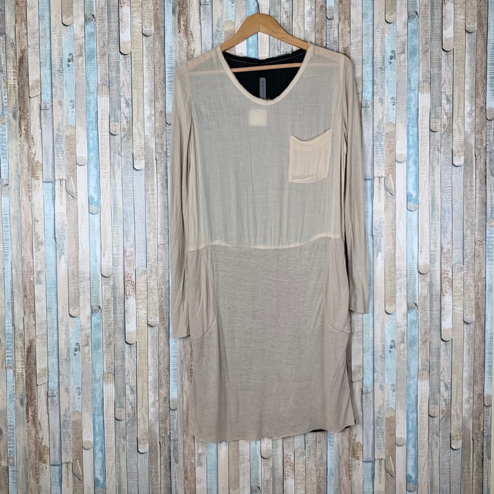 NWT Raquel Allegra Contrast Crepe Tunic Dress 0